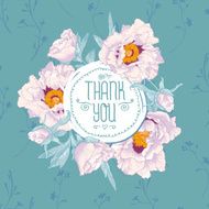 Vintage greeting card with blooming flowers N17