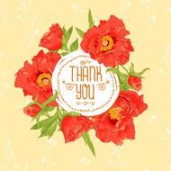 Vintage greeting card with blooming flowers N18