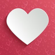 Valentines day greeting or invitation card with paper cut heart