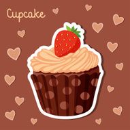 Sweet cupcakes Colorful tasty vector