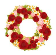 Sweet flower wreath card N3