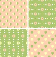 Vector seamless tiling patterns - romantic flowers N2