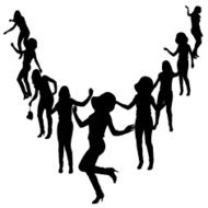 Vector silhouette of a woman N1091