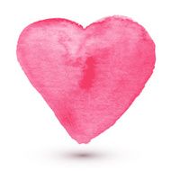 Hand made watercolor pink heart