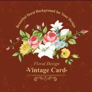 Vintage greeting card with flowers N10