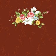 Vintage greeting card with flowers N12