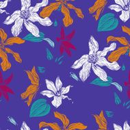 vintage vector floral seamless pattern