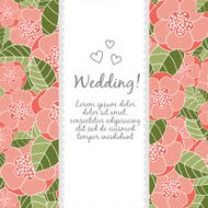 Wedding card with floral elements