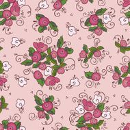 seamless pink rose pattern
