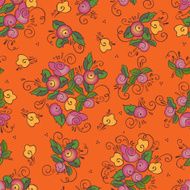seamless orange rose pattern