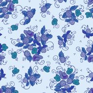 seamless blue rose pattern N2