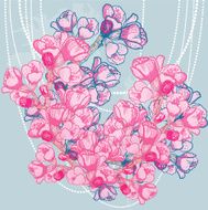 vector delicate spring flower on background N4
