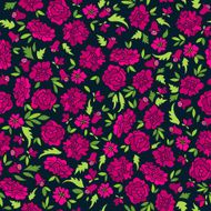 Dark Pattern With Abstract Flowers N2