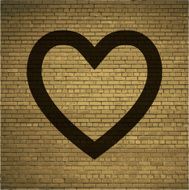 Heart Flat modern web button and space for your text N3