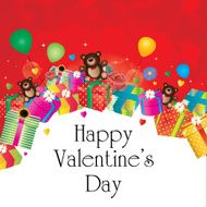 Valentine&#039;s day design with cute gifts