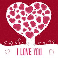 Red card with hearts Valentine's Day
