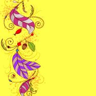 Greeting card wit feathers and beads