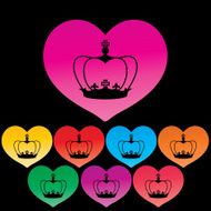 Heart Icon Vector with Color Variations
