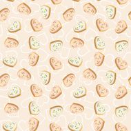 Seamless background with cookies in the shape of hearts