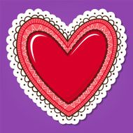 Glossy heart with lace edging