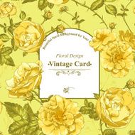 Vector floral greeting card with blossom roses N2