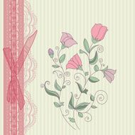 Vintage floral card background vector