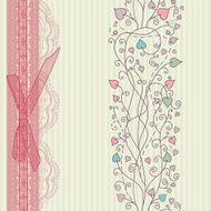 Vintage floral card background vector N2