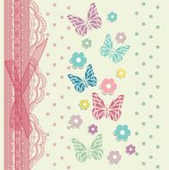 Vintage floral card background vector N3