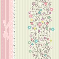 Vintage floral card background vector N6