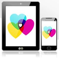 Tablet and SmartPhone Digital Hearts