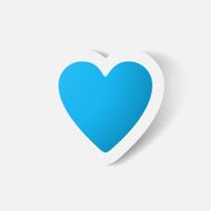 Paper clipped sticker heart N4