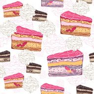 Cake seamless pattern