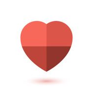 Simple red paper heart icon