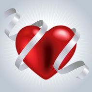 Red Heart with ribbon