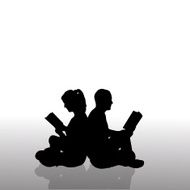 Vector silhouette of couple N97