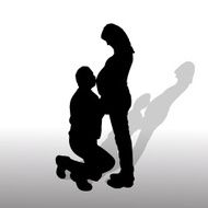 Vector silhouette of couple N99