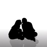 Vector silhouette of couple N100