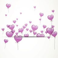 Vector Flying Heart Balloons