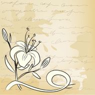 Vintage background with flower sketch