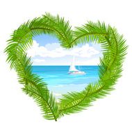 sea palm trees in the shape of heart
