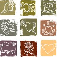 Love and hate icons