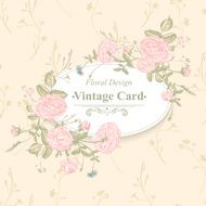 Vector floral greeting card with blossom roses N6