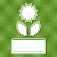 Abstract flower card green