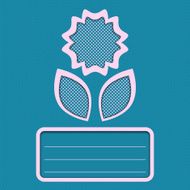 Abstract flower card blue