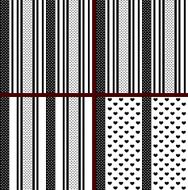 black and white striped heart patterns