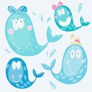 hand-drawn whales N2