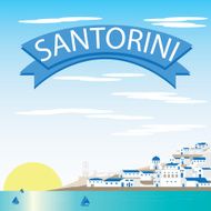 Santorini Landscape vectors