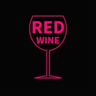 Red wine glass Black background