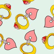 Seamless texture with hearts and rings N2
