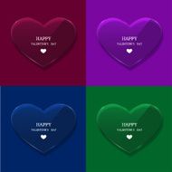 Vector glass heart set on sample background